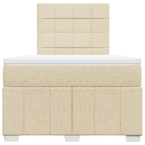 Boxspringbett mit Matratze Creme 120x200 cm Stoff Jugendbett Bettgestell Bed Frame Bettrahmen für Schlafzimmer Herberge Wohnbereich Gästezimmer Boxspringbett mit Matratze Creme 120x200 cm Stoff Jugendbett Bettgestell Bed Frame Bettrahmen für Schlafzimmer Herberge Wohnbereich Gästezimmer von HEFZGDB