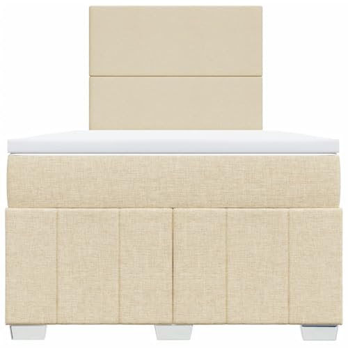 Boxspringbett mit Matratze Creme 120x200 cm Stoff Jugendbett Bettgestell Bed Frame Bettrahmen für Schlafzimmer Herberge Wohnbereich Gästezimmer Boxspringbett mit Matratze Creme 120x200 cm Stoff Jugendbett Bettgestell Bed Frame Bettrahmen für Schlafzimmer Herberge Wohnbereich Gästezimmer von HEFZGDB