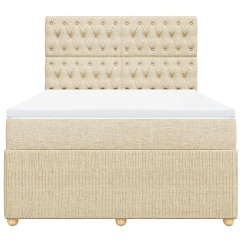 Boxspringbett mit Matratze Creme 140x200 cm Stoff Single Bed Bettgestell Einzelbetten Bettrahmen für Herberge Wohnbereich Gästezimmer Schlafzimmer Boxspringbett mit Matratze Creme 140x200 cm Stoff Single Bed Bettgestell Einzelbetten Bettrahmen für Herberge Wohnbereich Gästezimmer Schlafzimmer von HEFZGDB