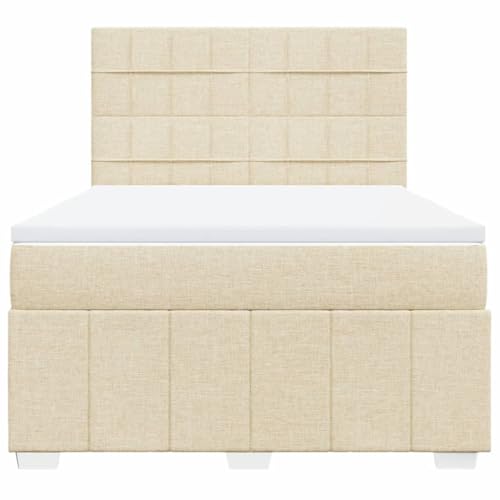 Boxspringbett mit Matratze Creme 160x200 cm Stoff Jugendbett Bettgestell Bed Frame Bettrahmen für Schlafzimmer Herberge Wohnbereich Gästezimmer Boxspringbett mit Matratze Creme 160x200 cm Stoff Jugendbett Bettgestell Bed Frame Bettrahmen für Schlafzimmer Herberge Wohnbereich Gästezimmer von HEFZGDB
