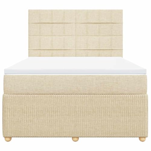 Boxspringbett mit Matratze Creme 160x200 cm Stoff Single Bed Bettgestell Einzelbetten Bettrahmen für Herberge Wohnbereich Gästezimmer Schlafzimmer Boxspringbett mit Matratze Creme 160x200 cm Stoff Single Bed Bettgestell Einzelbetten Bettrahmen für Herberge Wohnbereich Gästezimmer Schlafzimmer von HEFZGDB