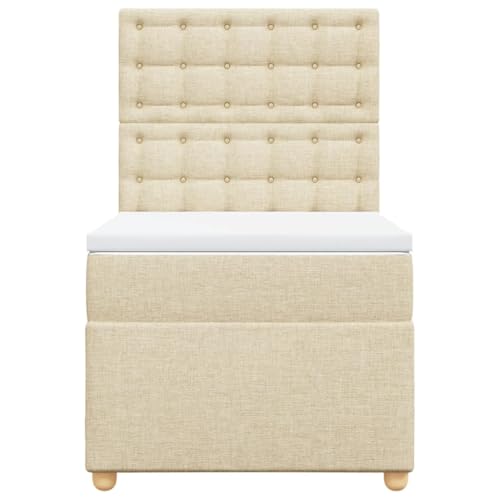 Boxspringbett mit Matratze Creme 80x200 cm Stoff Double Bed Gästebett Bed Frame Doppelbett für Herberge Schlafzimmer Wohnbereich Gästezimmer Boxspringbett mit Matratze Creme 80x200 cm Stoff Double Bed Gästebett Bed Frame Doppelbett für Herberge Schlafzimmer Wohnbereich Gästezimmer von HEFZGDB