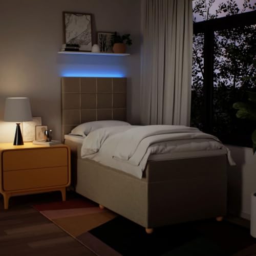 Boxspringbett mit Matratze Creme 90x200 cm Stoff Bette Gästebett Bed Frame Einzelbetten für Schlafzimmer Herberge Gästezimmer Wohnbereich Boxspringbett mit Matratze Creme 90x200 cm Stoff Bette Gästebett Bed Frame Einzelbetten für Schlafzimmer Herberge Gästezimmer Wohnbereich von HEFZGDB