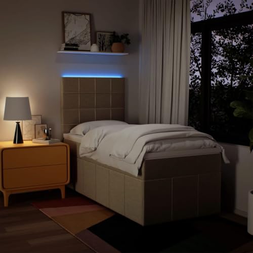 Boxspringbett mit Matratze Creme 90x200 cm Stoff Ehebett Gästebett Einzelbetten Bettrahmen für Gästezimmer Wohnbereich Herberge Schlafzimmer Boxspringbett mit Matratze Creme 90x200 cm Stoff Ehebett Gästebett Einzelbetten Bettrahmen für Gästezimmer Wohnbereich Herberge Schlafzimmer von HEFZGDB