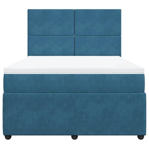 Boxspringbett mit Matratze Dunkelblau 140x200 cm Samt Daybed Bettgestell Familienbett Einzelbetten für Wohnbereich Schlafzimmer Herberge Gästezimmer Boxspringbett mit Matratze Dunkelblau 140x200 cm Samt Daybed Bettgestell Familienbett Einzelbetten für Wohnbereich Schlafzimmer Herberge Gästezimmer von HEFZGDB