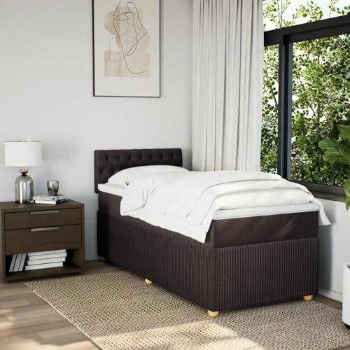 Boxspringbett mit Matratze Dunkelbraun 100x200 cm Stoff Daybed Bettgestell Bed Frame Doppelbett für Wohnbereich Schlafzimmer Gästezimmer Herberge Boxspringbett mit Matratze Dunkelbraun 100x200 cm Stoff Daybed Bettgestell Bed Frame Doppelbett für Wohnbereich Schlafzimmer Gästezimmer Herberge von HEFZGDB