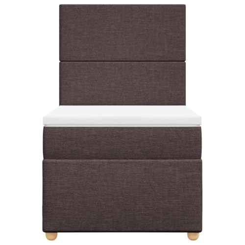 Boxspringbett mit Matratze Dunkelbraun 100x200 cm Stoff Double Bed Gästebett Bed Frame Doppelbett für Herberge Schlafzimmer Wohnbereich Gästezimmer Boxspringbett mit Matratze Dunkelbraun 100x200 cm Stoff Double Bed Gästebett Bed Frame Doppelbett für Herberge Schlafzimmer Wohnbereich Gästezimmer von HEFZGDB