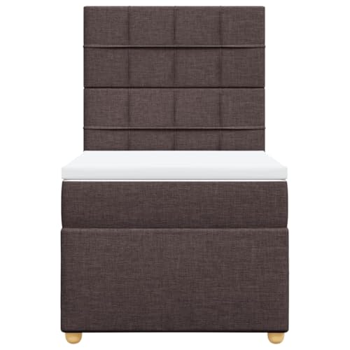 Boxspringbett mit Matratze Dunkelbraun 100x200 cm Stoff Double Bed Gästebett Bed Frame Doppelbett für Herberge Schlafzimmer Wohnbereich Gästezimmer Boxspringbett mit Matratze Dunkelbraun 100x200 cm Stoff Double Bed Gästebett Bed Frame Doppelbett für Herberge Schlafzimmer Wohnbereich Gästezimmer von HEFZGDB