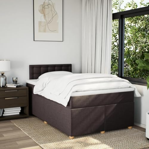 Boxspringbett mit Matratze Dunkelbraun 120x190 cm Stoff Ehebett Gästebett Bed Frame Single Bed für Wohnbereich Herberge Gästezimmer Schlafzimmer Boxspringbett mit Matratze Dunkelbraun 120x190 cm Stoff Ehebett Gästebett Bed Frame Single Bed für Wohnbereich Herberge Gästezimmer Schlafzimmer von HEFZGDB