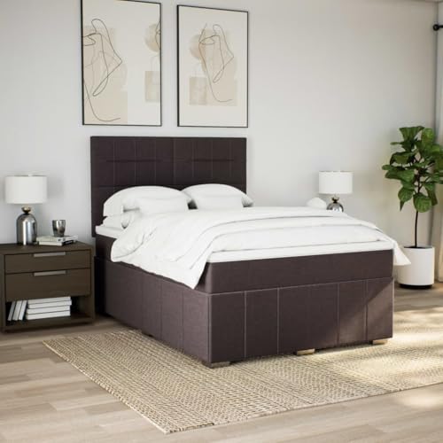 Boxspringbett mit Matratze Dunkelbraun 140x190 cm Stoff Ehebett Gästebett Einzelbetten Bettrahmen für Gästezimmer Wohnbereich Herberge Schlafzimmer Boxspringbett mit Matratze Dunkelbraun 140x190 cm Stoff Ehebett Gästebett Einzelbetten Bettrahmen für Gästezimmer Wohnbereich Herberge Schlafzimmer von HEFZGDB