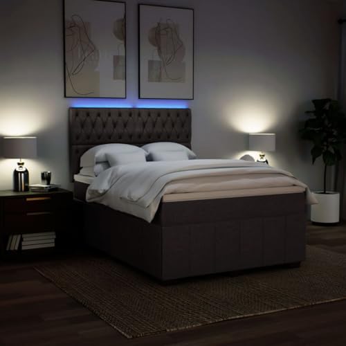 Boxspringbett mit Matratze Dunkelbraun 140x200 cm Stoff Ehebett Gästebett Einzelbetten Bettrahmen für Gästezimmer Wohnbereich Herberge Schlafzimmer Boxspringbett mit Matratze Dunkelbraun 140x200 cm Stoff Ehebett Gästebett Einzelbetten Bettrahmen für Gästezimmer Wohnbereich Herberge Schlafzimmer von HEFZGDB
