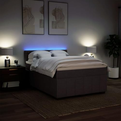 Boxspringbett mit Matratze Dunkelbraun 140x200 cm Stoff Ehebett Gästebett Einzelbetten Bettrahmen für Herberge Schlafzimmer Gästezimmer Wohnbereich Boxspringbett mit Matratze Dunkelbraun 140x200 cm Stoff Ehebett Gästebett Einzelbetten Bettrahmen für Herberge Schlafzimmer Gästezimmer Wohnbereich von HEFZGDB