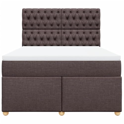 Boxspringbett mit Matratze Dunkelbraun 160x200 cm Stoff Double Bed Gästebett Bed Frame Doppelbett für Herberge Schlafzimmer Wohnbereich Gästezimmer Boxspringbett mit Matratze Dunkelbraun 160x200 cm Stoff Double Bed Gästebett Bed Frame Doppelbett für Herberge Schlafzimmer Wohnbereich Gästezimmer von HEFZGDB