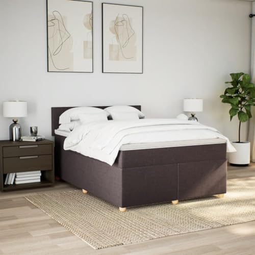 Boxspringbett mit Matratze Dunkelbraun 160x200 cm Stoff Ehebett Gästebett Bed Frame Single Bed für Wohnbereich Herberge Gästezimmer Schlafzimmer Boxspringbett mit Matratze Dunkelbraun 160x200 cm Stoff Ehebett Gästebett Bed Frame Single Bed für Wohnbereich Herberge Gästezimmer Schlafzimmer von HEFZGDB
