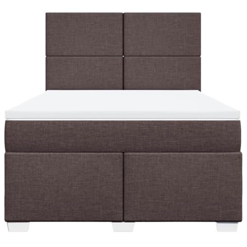 Boxspringbett mit Matratze Dunkelbraun 160x200 cm Stoff Single Bed Bettgestell Familienbett Einzelbett für Gästezimmer Schlafzimmer Wohnbereich Herberge Boxspringbett mit Matratze Dunkelbraun 160x200 cm Stoff Single Bed Bettgestell Familienbett Einzelbett für Gästezimmer Schlafzimmer Wohnbereich Herberge von HEFZGDB