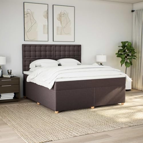 Boxspringbett mit Matratze Dunkelbraun 180x200 cm Stoff Bette Gästebett Bed Frame Einzelbetten für Schlafzimmer Herberge Gästezimmer Wohnbereich Boxspringbett mit Matratze Dunkelbraun 180x200 cm Stoff Bette Gästebett Bed Frame Einzelbetten für Schlafzimmer Herberge Gästezimmer Wohnbereich von HEFZGDB