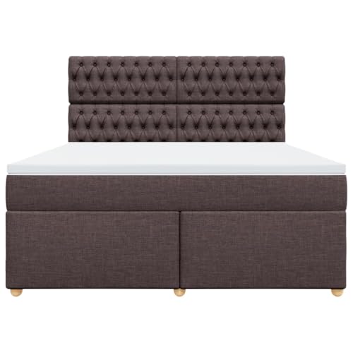 Boxspringbett mit Matratze Dunkelbraun 180x200 cm Stoff Double Bed Gästebett Bed Frame Doppelbett für Herberge Schlafzimmer Wohnbereich Gästezimmer Boxspringbett mit Matratze Dunkelbraun 180x200 cm Stoff Double Bed Gästebett Bed Frame Doppelbett für Herberge Schlafzimmer Wohnbereich Gästezimmer von HEFZGDB