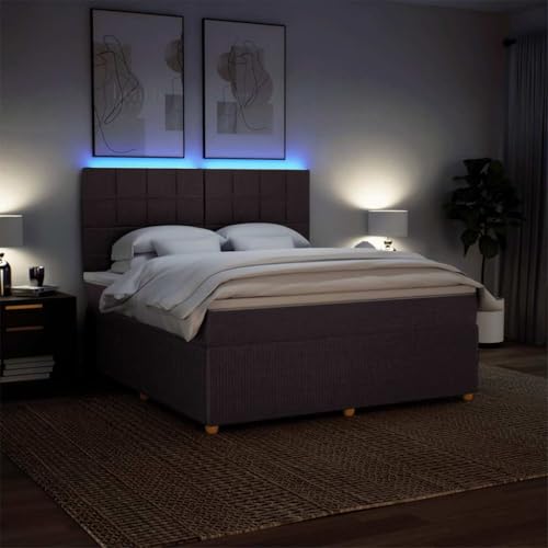Boxspringbett mit Matratze Dunkelbraun 180x200 cm Stoff Ehebett Bettgestell Familienbett Bettrahmen für Gästezimmer Schlafzimmer Wohnbereich Herberge Boxspringbett mit Matratze Dunkelbraun 180x200 cm Stoff Ehebett Bettgestell Familienbett Bettrahmen für Gästezimmer Schlafzimmer Wohnbereich Herberge von HEFZGDB