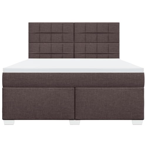 Boxspringbett mit Matratze Dunkelbraun 180x200 cm Stoff Single Bed Bettgestell Familienbett Einzelbett für Gästezimmer Schlafzimmer Wohnbereich Herberge Boxspringbett mit Matratze Dunkelbraun 180x200 cm Stoff Single Bed Bettgestell Familienbett Einzelbett für Gästezimmer Schlafzimmer Wohnbereich Herberge von HEFZGDB