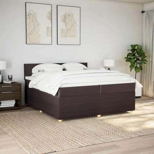 Boxspringbett mit Matratze Dunkelbraun 200x200 cm Stoff Daybed Bettgestell Bed Frame Doppelbett für Wohnbereich Schlafzimmer Gästezimmer Herberge Boxspringbett mit Matratze Dunkelbraun 200x200 cm Stoff Daybed Bettgestell Bed Frame Doppelbett für Wohnbereich Schlafzimmer Gästezimmer Herberge von HEFZGDB