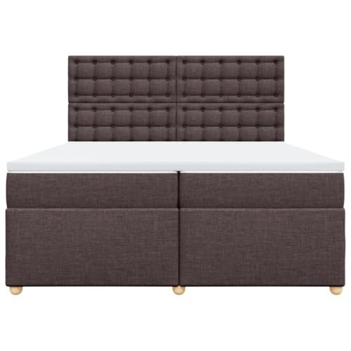 Boxspringbett mit Matratze Dunkelbraun 200x200 cm Stoff Double Bed Gästebett Bed Frame Doppelbett für Herberge Schlafzimmer Wohnbereich Gästezimmer Boxspringbett mit Matratze Dunkelbraun 200x200 cm Stoff Double Bed Gästebett Bed Frame Doppelbett für Herberge Schlafzimmer Wohnbereich Gästezimmer von HEFZGDB