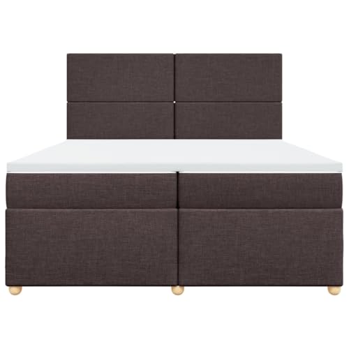 Boxspringbett mit Matratze Dunkelbraun 200x200 cm Stoff Double Bed Gästebett Bed Frame Doppelbett für Herberge Schlafzimmer Wohnbereich Gästezimmer Boxspringbett mit Matratze Dunkelbraun 200x200 cm Stoff Double Bed Gästebett Bed Frame Doppelbett für Herberge Schlafzimmer Wohnbereich Gästezimmer von HEFZGDB