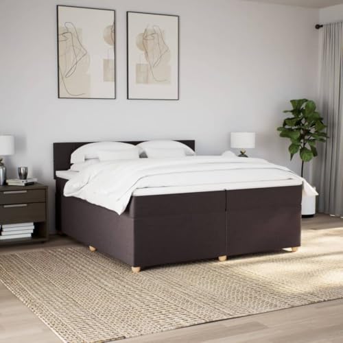 Boxspringbett mit Matratze Dunkelbraun 200x200 cm Stoff Ehebett Gästebett Bed Frame Single Bed für Wohnbereich Herberge Gästezimmer Schlafzimmer Boxspringbett mit Matratze Dunkelbraun 200x200 cm Stoff Ehebett Gästebett Bed Frame Single Bed für Wohnbereich Herberge Gästezimmer Schlafzimmer von HEFZGDB