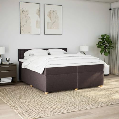 Boxspringbett mit Matratze Dunkelbraun 200x200 cm Stoff Ehebett Gästebett Bed Frame Single Bed für Wohnbereich Herberge Gästezimmer Schlafzimmer Boxspringbett mit Matratze Dunkelbraun 200x200 cm Stoff Ehebett Gästebett Bed Frame Single Bed für Wohnbereich Herberge Gästezimmer Schlafzimmer von HEFZGDB