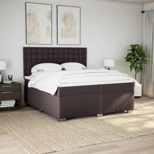 Boxspringbett mit Matratze Dunkelbraun 200x200 cm Stoff Einzelbett Bettgestell Doppelbett Bettrahmen für Schlafzimmer Herberge Gästezimmer Wohnbereich Boxspringbett mit Matratze Dunkelbraun 200x200 cm Stoff Einzelbett Bettgestell Doppelbett Bettrahmen für Schlafzimmer Herberge Gästezimmer Wohnbereich von HEFZGDB