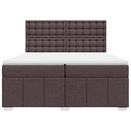 Boxspringbett mit Matratze Dunkelbraun 200x200 cm Stoff Jugendbett Bettgestell Bed Frame Bettrahmen für Schlafzimmer Herberge Wohnbereich Gästezimmer Boxspringbett mit Matratze Dunkelbraun 200x200 cm Stoff Jugendbett Bettgestell Bed Frame Bettrahmen für Schlafzimmer Herberge Wohnbereich Gästezimmer von HEFZGDB