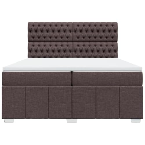 Boxspringbett mit Matratze Dunkelbraun 200x200 cm Stoff Jugendbett Bettgestell Bed Frame Bettrahmen für Schlafzimmer Herberge Wohnbereich Gästezimmer Boxspringbett mit Matratze Dunkelbraun 200x200 cm Stoff Jugendbett Bettgestell Bed Frame Bettrahmen für Schlafzimmer Herberge Wohnbereich Gästezimmer von HEFZGDB