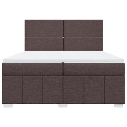 Boxspringbett mit Matratze Dunkelbraun 200x200 cm Stoff Jugendbett Bettgestell Bed Frame Bettrahmen für Schlafzimmer Herberge Wohnbereich Gästezimmer Boxspringbett mit Matratze Dunkelbraun 200x200 cm Stoff Jugendbett Bettgestell Bed Frame Bettrahmen für Schlafzimmer Herberge Wohnbereich Gästezimmer von HEFZGDB