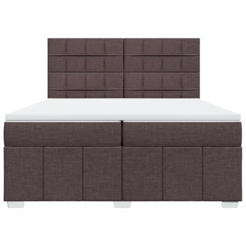 Boxspringbett mit Matratze Dunkelbraun 200x200 cm Stoff Jugendbett Bettgestell Bed Frame Bettrahmen für Schlafzimmer Herberge Wohnbereich Gästezimmer Boxspringbett mit Matratze Dunkelbraun 200x200 cm Stoff Jugendbett Bettgestell Bed Frame Bettrahmen für Schlafzimmer Herberge Wohnbereich Gästezimmer von HEFZGDB