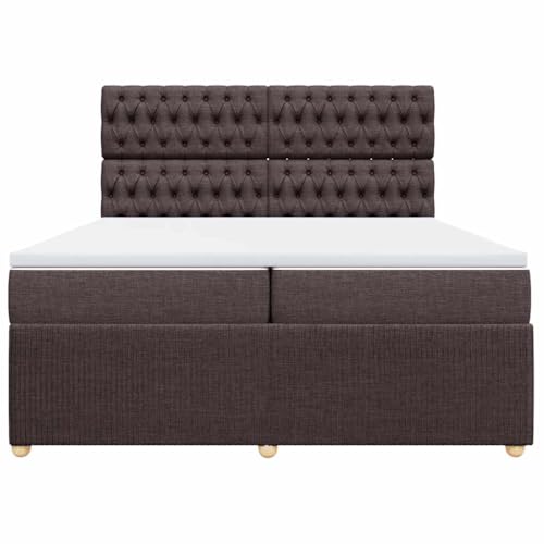 Boxspringbett mit Matratze Dunkelbraun 200x200 cm Stoff Single Bed Bettgestell Einzelbetten Bettrahmen für Herberge Wohnbereich Gästezimmer Schlafzimmer Boxspringbett mit Matratze Dunkelbraun 200x200 cm Stoff Single Bed Bettgestell Einzelbetten Bettrahmen für Herberge Wohnbereich Gästezimmer Schlafzimmer von HEFZGDB