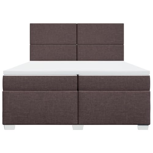 Boxspringbett mit Matratze Dunkelbraun 200x200 cm Stoff Single Bed Bettgestell Familienbett Einzelbett für Gästezimmer Schlafzimmer Wohnbereich Herberge Boxspringbett mit Matratze Dunkelbraun 200x200 cm Stoff Single Bed Bettgestell Familienbett Einzelbett für Gästezimmer Schlafzimmer Wohnbereich Herberge von HEFZGDB