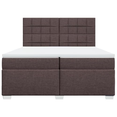 Boxspringbett mit Matratze Dunkelbraun 200x200 cm Stoff Single Bed Bettgestell Familienbett Einzelbett für Gästezimmer Schlafzimmer Wohnbereich Herberge Boxspringbett mit Matratze Dunkelbraun 200x200 cm Stoff Single Bed Bettgestell Familienbett Einzelbett für Gästezimmer Schlafzimmer Wohnbereich Herberge von HEFZGDB