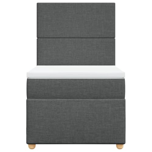 Boxspringbett mit Matratze Dunkelgrau 100x200 cm Stoff Double Bed Gästebett Bed Frame Doppelbett für Herberge Schlafzimmer Wohnbereich Gästezimmer Boxspringbett mit Matratze Dunkelgrau 100x200 cm Stoff Double Bed Gästebett Bed Frame Doppelbett für Herberge Schlafzimmer Wohnbereich Gästezimmer von HEFZGDB