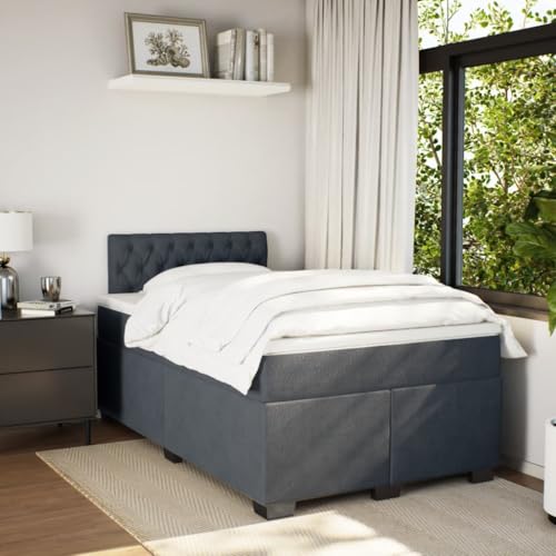 Boxspringbett mit Matratze Dunkelgrau 120x190 cm Samt Ehebett Bed Frame Familienbett Doppelbett für Gästezimmer Wohnbereich Herberge Schlafzimmer Boxspringbett mit Matratze Dunkelgrau 120x190 cm Samt Ehebett Bed Frame Familienbett Doppelbett für Gästezimmer Wohnbereich Herberge Schlafzimmer von HEFZGDB