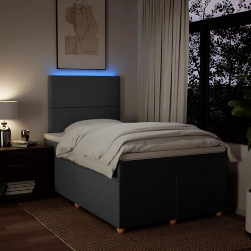 Boxspringbett mit Matratze Dunkelgrau 120x190 cm Stoff Bette Gästebett Bed Frame Einzelbetten für Schlafzimmer Herberge Gästezimmer Wohnbereich Boxspringbett mit Matratze Dunkelgrau 120x190 cm Stoff Bette Gästebett Bed Frame Einzelbetten für Schlafzimmer Herberge Gästezimmer Wohnbereich von HEFZGDB