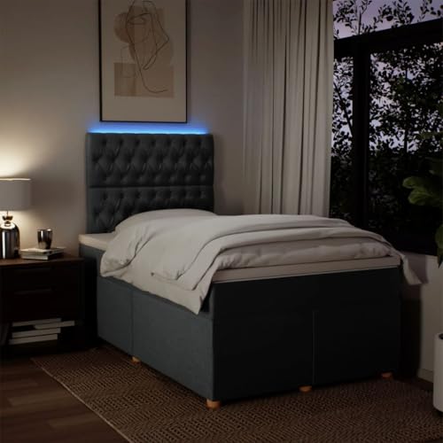 Boxspringbett mit Matratze Dunkelgrau 120x190 cm Stoff Bette Gästebett Bed Frame Einzelbetten für Schlafzimmer Herberge Gästezimmer Wohnbereich Boxspringbett mit Matratze Dunkelgrau 120x190 cm Stoff Bette Gästebett Bed Frame Einzelbetten für Schlafzimmer Herberge Gästezimmer Wohnbereich von HEFZGDB