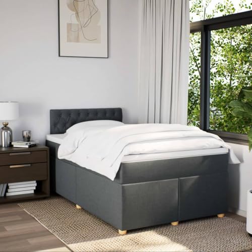 Boxspringbett mit Matratze Dunkelgrau 120x190 cm Stoff Ehebett Gästebett Bed Frame Single Bed für Wohnbereich Herberge Gästezimmer Schlafzimmer Boxspringbett mit Matratze Dunkelgrau 120x190 cm Stoff Ehebett Gästebett Bed Frame Single Bed für Wohnbereich Herberge Gästezimmer Schlafzimmer von HEFZGDB