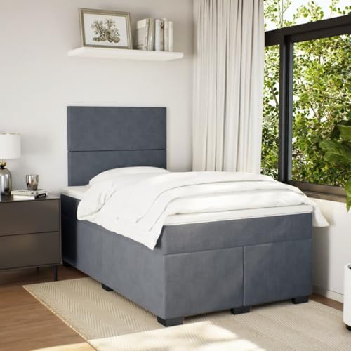 Boxspringbett mit Matratze Dunkelgrau 120x200 cm Samt Daybed Gästebett Familienbett Doppelbett für Gästezimmer Schlafzimmer Herberge Wohnbereich Boxspringbett mit Matratze Dunkelgrau 120x200 cm Samt Daybed Gästebett Familienbett Doppelbett für Gästezimmer Schlafzimmer Herberge Wohnbereich von HEFZGDB