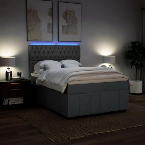 Boxspringbett mit Matratze Dunkelgrau 140x190 cm Stoff Ehebett Gästebett Einzelbetten Bettrahmen für Gästezimmer Wohnbereich Herberge Schlafzimmer Boxspringbett mit Matratze Dunkelgrau 140x190 cm Stoff Ehebett Gästebett Einzelbetten Bettrahmen für Gästezimmer Wohnbereich Herberge Schlafzimmer von HEFZGDB
