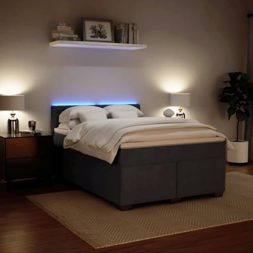 Boxspringbett mit Matratze Dunkelgrau 140x200 cm Samt Ehebett Bed Frame Familienbett Doppelbett für Gästezimmer Wohnbereich Herberge Schlafzimmer Boxspringbett mit Matratze Dunkelgrau 140x200 cm Samt Ehebett Bed Frame Familienbett Doppelbett für Gästezimmer Wohnbereich Herberge Schlafzimmer von HEFZGDB