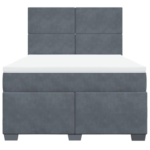 Boxspringbett mit Matratze Dunkelgrau 140x200 cm Samt Jugendbett Gästebett Einzelbetten Doppelbett für Schlafzimmer Gästezimmer Herberge Wohnbereich Boxspringbett mit Matratze Dunkelgrau 140x200 cm Samt Jugendbett Gästebett Einzelbetten Doppelbett für Schlafzimmer Gästezimmer Herberge Wohnbereich von HEFZGDB