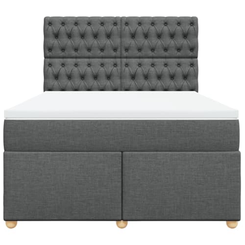 Boxspringbett mit Matratze Dunkelgrau 140x200 cm Stoff Double Bed Gästebett Bed Frame Doppelbett für Herberge Schlafzimmer Wohnbereich Gästezimmer Boxspringbett mit Matratze Dunkelgrau 140x200 cm Stoff Double Bed Gästebett Bed Frame Doppelbett für Herberge Schlafzimmer Wohnbereich Gästezimmer von HEFZGDB