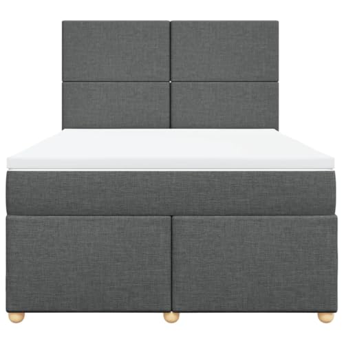 Boxspringbett mit Matratze Dunkelgrau 140x200 cm Stoff Double Bed Gästebett Bed Frame Doppelbett für Herberge Schlafzimmer Wohnbereich Gästezimmer Boxspringbett mit Matratze Dunkelgrau 140x200 cm Stoff Double Bed Gästebett Bed Frame Doppelbett für Herberge Schlafzimmer Wohnbereich Gästezimmer von HEFZGDB