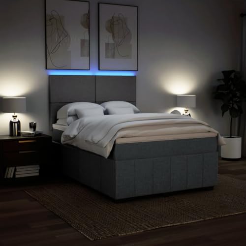 Boxspringbett mit Matratze Dunkelgrau 140x200 cm Stoff Ehebett Gästebett Einzelbetten Bettrahmen für Gästezimmer Wohnbereich Herberge Schlafzimmer Boxspringbett mit Matratze Dunkelgrau 140x200 cm Stoff Ehebett Gästebett Einzelbetten Bettrahmen für Gästezimmer Wohnbereich Herberge Schlafzimmer von HEFZGDB
