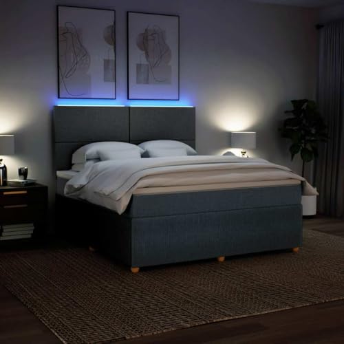 Boxspringbett mit Matratze Dunkelgrau 180x200 cm Stoff Ehebett Bettgestell Familienbett Bettrahmen für Gästezimmer Schlafzimmer Wohnbereich Herberge Boxspringbett mit Matratze Dunkelgrau 180x200 cm Stoff Ehebett Bettgestell Familienbett Bettrahmen für Gästezimmer Schlafzimmer Wohnbereich Herberge von HEFZGDB