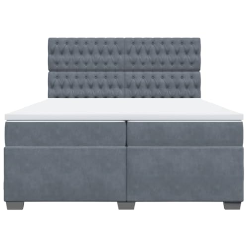 Boxspringbett mit Matratze Dunkelgrau 200x200 cm Samt Jugendbett Gästebett Einzelbetten Doppelbett für Schlafzimmer Gästezimmer Herberge Wohnbereich Boxspringbett mit Matratze Dunkelgrau 200x200 cm Samt Jugendbett Gästebett Einzelbetten Doppelbett für Schlafzimmer Gästezimmer Herberge Wohnbereich von HEFZGDB